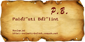 Palásti Bálint névjegykártya